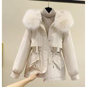 INSスタイル 2021 冬 気質 ゆったりする 短いスタイル 裏起毛 フード付き 綿の服 コート