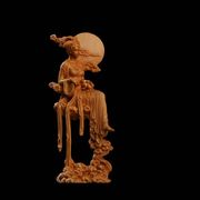月の神 嫦娥 送料無料 中秋 置物 木彫り 天女像 中