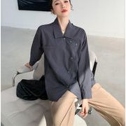 活気少女 韓国ファッション 初秋 シャツ デザインセンス ファッション ゆったりする 気質 トップス