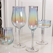韓国ファッション 気高い ガラス 恋人 レインボー 赤ワイングラス ストライプ カクテルグラス おしゃれな