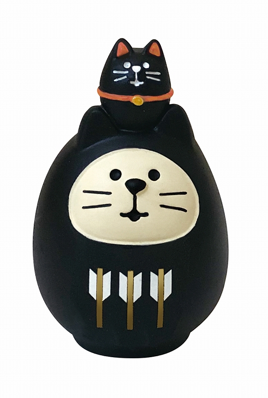 【5月中旬入荷予定】開運カラー猫だるま 黒 ZCB-43948