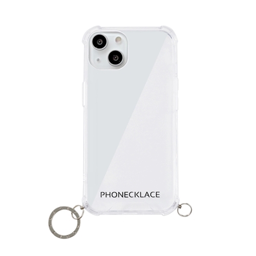 PHONECKLACE ストラップ用リング付きクリアケース for iPhone 13 m