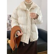 韓国ファッション 2021 秋冬 レトロ 学生 子羊の毛ネック 綿の服 厚手 ゆったりする トレンド