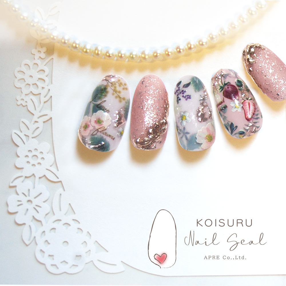 ネイル 極薄【フラワーネイルシール 16種】重ね貼りOK プロの