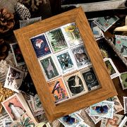 海外 ヴィンテージ 切手 シール フレークシール ◆46枚入り 6種類◆ スタンプシール アンティーク 手帳