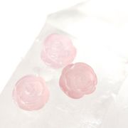 【一粒売り】　バラ石　バラ彫物　ローズクォーツ　約10mm　ビーズ　彫刻パーツ　恋愛