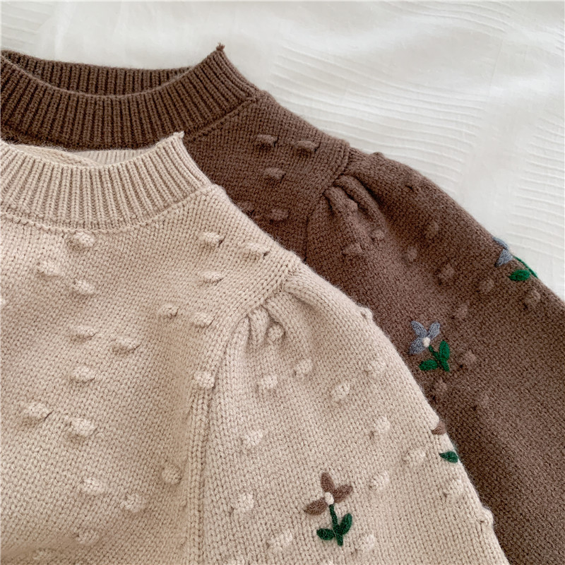 【KID】韓国風子供服 ベビー服 　秋冬　花柄　ナチュラル　厚手　可愛い　セーター　ニット