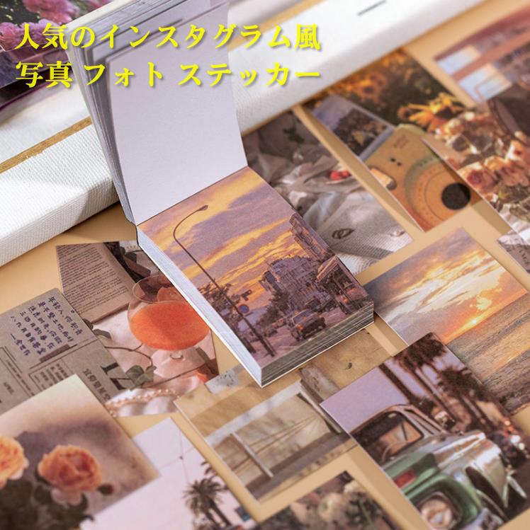 海外シール マスキングテープ素材 50枚綴り ミニシールブッ ク和紙 半