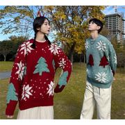 定番 カップルウェア クリスマス セーター カジュアル ヤングスタイル ラウンドネック