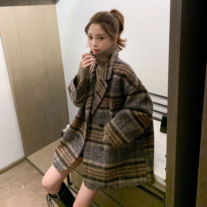 【2021新品】韓国ファッション秋と冬の新しいレディース服　テーラードジャケット　コート　人気　厚手　　