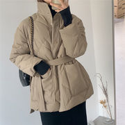 Fashions限定発売 韓国ファッション 冬 新品 気質 タートルネック 単体ボタン 腰を括る 綿の服 コート