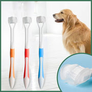 ペット用品、経口クリーニング、ペット歯ブラシ、3ヘッド歯ブラシ、マルチアングル歯ブラシ
