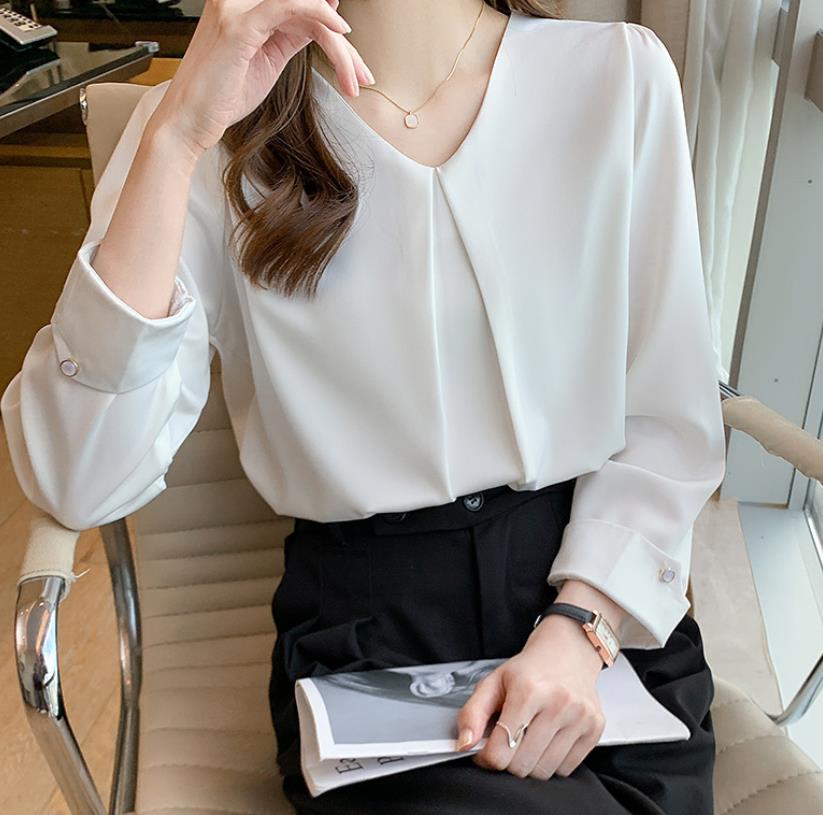 22春秋新作 トップス 女 レディース 長袖 白シャツ ブラウス インナー 2色 S 2xl Www Watsons Biz Id