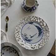 韓国ins風 レリーフ   食器キッチン 家庭用 陶磁器皿 カトラリーお皿 ステーキ皿 レトロ皿 装飾皿