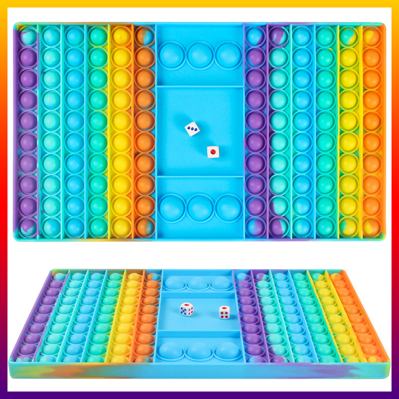 スクイーズ玩具ストレス解消 減圧 シリコン ポップイットフィジェットおもちゃ プッシュポップ 碁盤7色