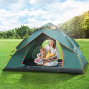 全自動テント、屋外3 ~ 4人、雨よけ二重テント、キャンプテント