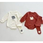2022年新しい赤ちゃんワンピース赤ちゃんクマプリントロンパース長袖おなら服ロンパース