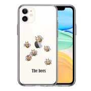 iPhone11 側面ソフト 背面ハード ハイブリッド クリア ケース The Bees ミツバチ 蜂 可愛い