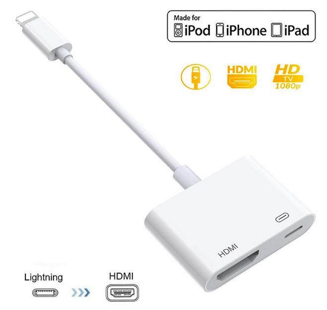 Lightning HDMI 変換ケーブル  iPhone HDMI 1080P 高画質 HDMI出力ポート 設定不要