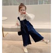【2022春新作】韓国風子供服  ベビー服     デニムズボン   吊りパンツ   女の子  パンツ