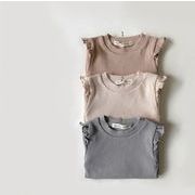 【2022春新作】韓国風子供服  ベビー服   シャツ   トップス   長袖Tシャツ   全3色