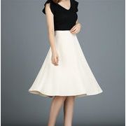 春にピッタリ！韓国ファッション ひざ丈スカート Aライン シンプル カジュアル 大人気 フレアスカート