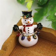 ブローチ　プレゼント　ビンテージ　クリスマス　雪だるま　デザイン　欧米風　ファッション