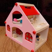 男の子と女の子のための子供の遊び場キッチンおもちゃの家シミュレーションヴィラ木製ドールハウスプリンセ