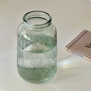 花瓶 ライトラグジュアリー リビングルーム 装飾 大人気 レトロ 透明な ガラス