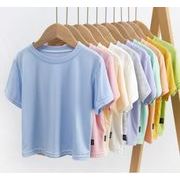 子供服　Tシャツ　モダール製　涼しい　トップス　シンプル　男女兼用　純色　10色展開　80#-140#