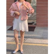 計算された美シルエット 韓国ファッション 半袖 ワンピース sweet系 ミニスカート パフスリーブ