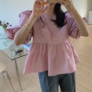 【2022春新作】韓国風レディース服　春秋　ゆったり 　シンプル　カジュアル　きれいめ　半袖シャツ