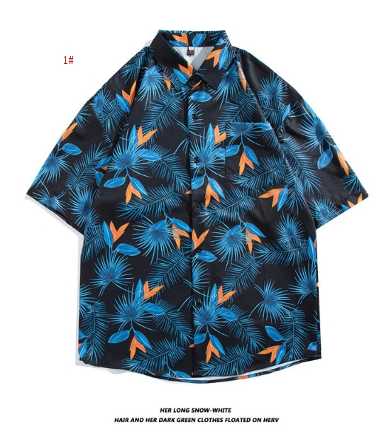 ハワイ    メンズ   シャツ   ハワイシャツ    半袖 花柄  ビーチ ゆったり 砂浜  リゾート  男女兼用 10色