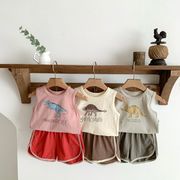 韓国子供服   キッズ服   トップス   タンクトップ+パンツ   2点セット   シャツ