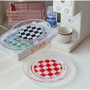 韓国ファッション  食器  ins  チェック柄  皿  インテリア  生活雑貨  撮影道具