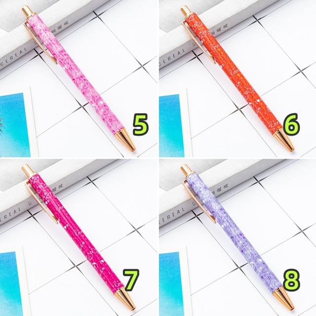 ボールペン カラフルハート柄 DIY文房具 プレゼント 筆記用具