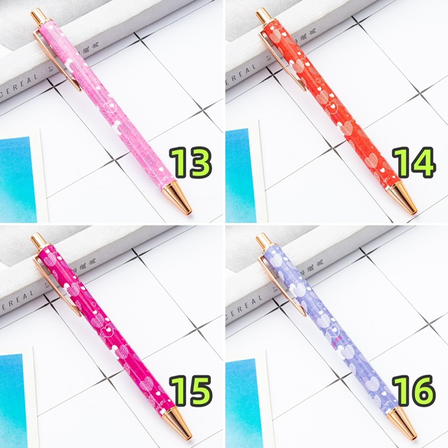 ボールペン カラフルハート柄 DIY文房具 プレゼント 筆記用具