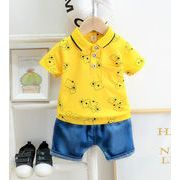 【2点セット】2022春夏新作 子供服  ベビー服  アパレル   半袖  tシャツ+ショットパンツ 男の子