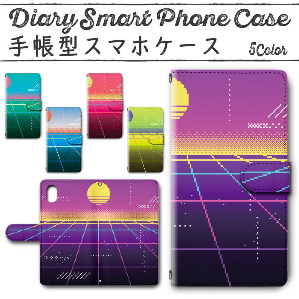 Galaxy Note10 手帳型ケース 501 スマホケース ギャラクシー 80's レトロゲーム調