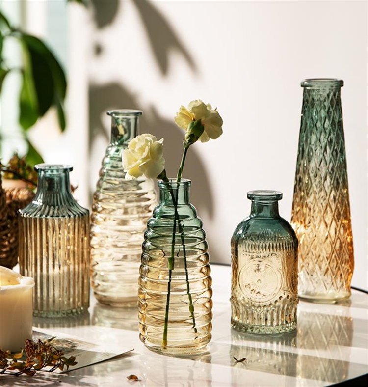 品質自信あり 花瓶 グラデーション 家 装飾 レリーフ ガラス クリエイティブ リビングルーム