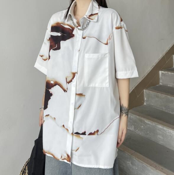 ポイント2倍 夏新入荷 韓国ファッション 男 トップス トレンド 半袖 シャツ カジュアル 絞り染め Brideclubme Com