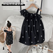 女の子花柄スリングドレス2022夏新しい韓国の子供服ファッション小さなドレススカート