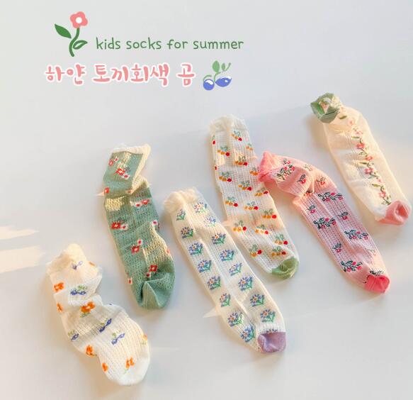 夏ファッション  韓国風服 子供ソックス 靴下 ハイソックス 通気 カラフル 可愛い