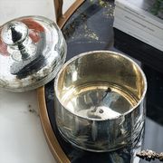 クラシック・ガラス小物入れ・シルバー Lサイズ