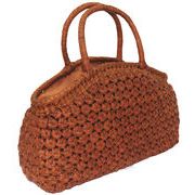 月型六角花編み　巾着　山葡萄かごバッグ　籠バッグ　手作り　天然素材