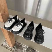 初回送料無料新しい黒のプラットフォームシューズレディース靴ファッション厚底くつ
