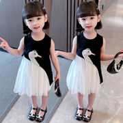 【2022年夏新作】韓国子供服　ワンピース　ハクチョウ　可愛い　80#-130#