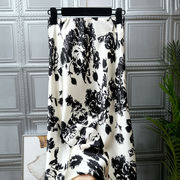 初回送料無料ミッドレングススカートAラインスカートプリント花柄ファッション人気商品