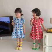 【2022春夏新作】 可愛い 女の子 キッズワンピース 花柄  2色 ラッパ袖 ゆとり 半袖 ワンピース 韓国子供服