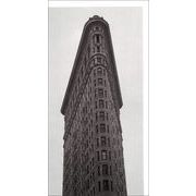 ロンググリーティングカード 多目的 モノクロ写真「フラットアイアンのビル」建物 建造物